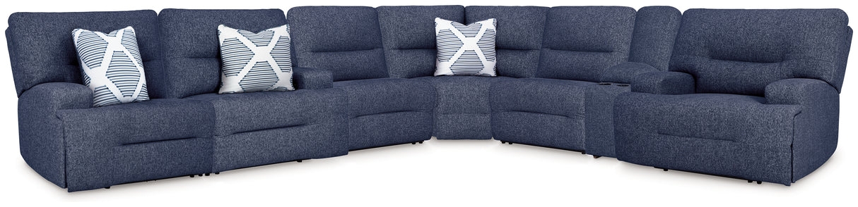 Acklen Place Navy 7-Piece Power Reclining Sectional from Ashley - Luna Furniture