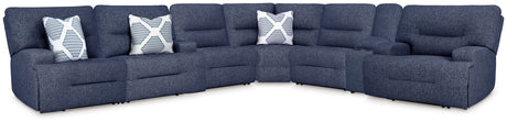 Acklen Place Navy 7-Piece Power Reclining Sectional from Ashley - Luna Furniture