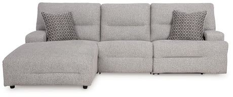Acklen Place Pewter 3-Piece LAF Chaise Power Reclining Sectional from Ashley - Luna Furniture