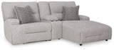 Acklen Place Pewter 3-Piece RAF Chaise Power Reclining Sectional from Ashley - Luna Furniture