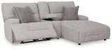 Acklen Place Pewter 3-Piece RAF Chaise Power Reclining Sectional from Ashley - Luna Furniture