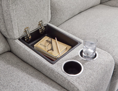 Acklen Place Pewter 3-Piece RAF Chaise Power Reclining Sectional from Ashley - Luna Furniture