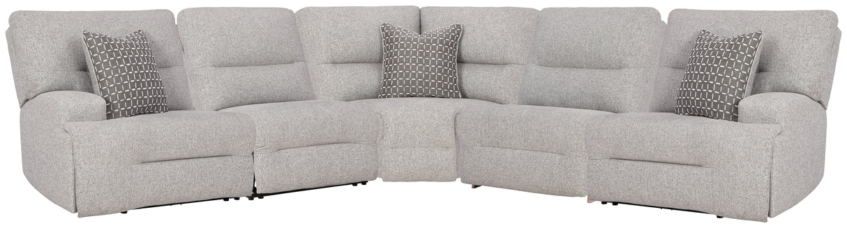 Acklen Place Pewter 5-Piece Power Reclining Sectional from Ashley - Luna Furniture