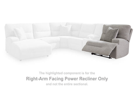 Acklen Place Pewter 5-Piece Power Reclining Sectional from Ashley - Luna Furniture