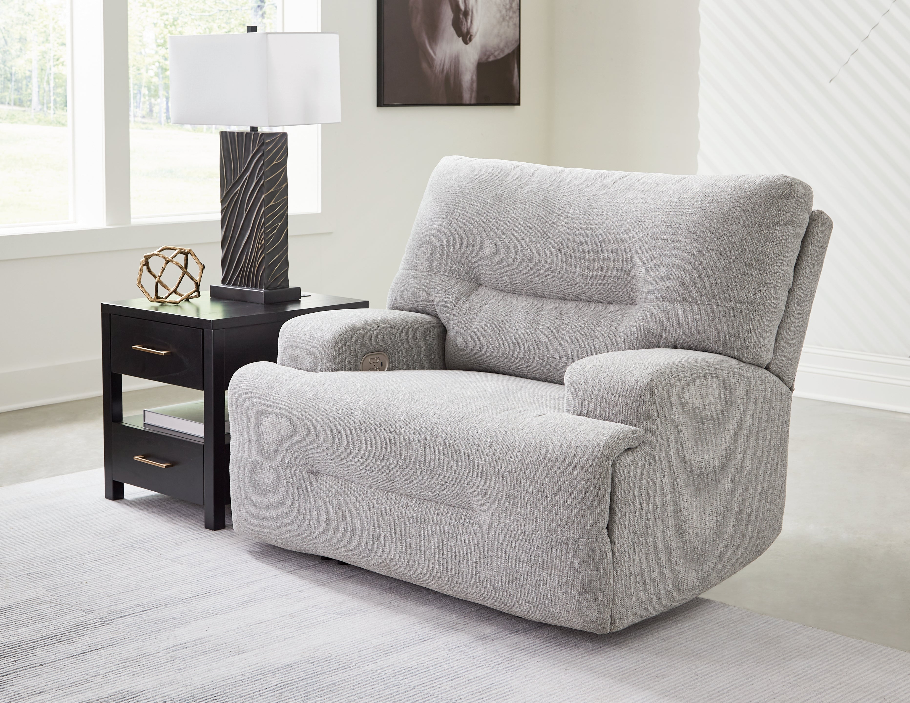 Acklen Place Pewter Oversized Power Recliner - Luna Furniture