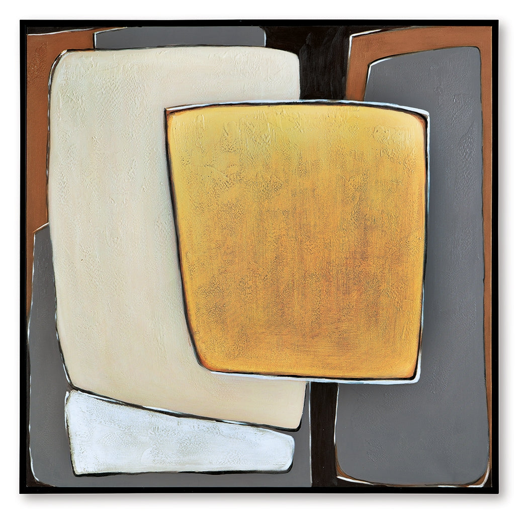 Actman Cream/Brown/Gray Wall Art from Ashley Furniture - Luna Furniture