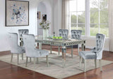 Adalia Silver/Dark Gray 7-Piece Dining Room Set from Furniture of America - Luna Furniture