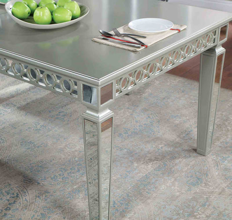 Adalia Silver/Dark Gray 7-Piece Dining Room Set from Furniture of America - Luna Furniture