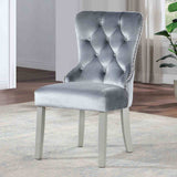 Adalia Silver/Dark Gray 7-Piece Dining Room Set from Furniture of America - Luna Furniture