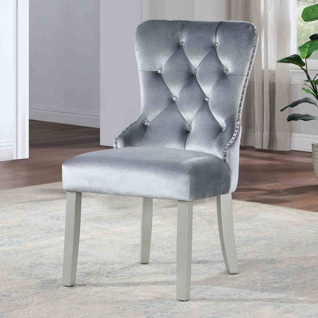Adalia Silver/Dark Gray 7-Piece Dining Room Set from Furniture of America - Luna Furniture