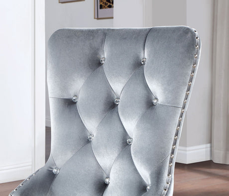 Adalia Silver/Dark Gray Chair from Furniture of America - Luna Furniture