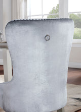 Adalia Silver/Dark Gray Chair from Furniture of America - Luna Furniture