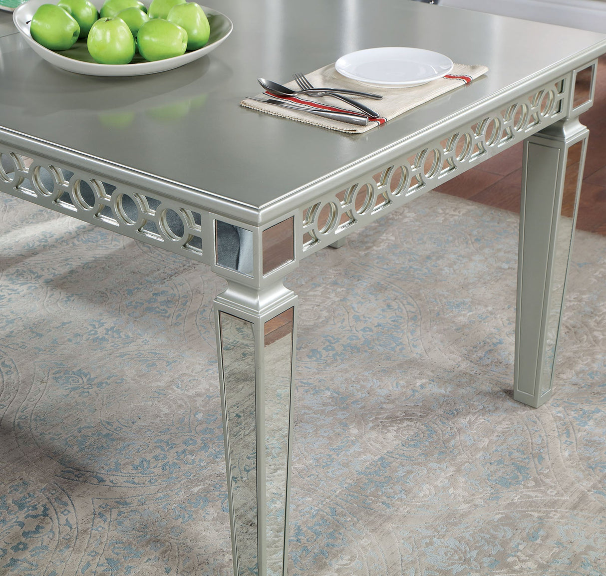 Adalia Silver/Dark Gray Dining Table from Furniture of America - Luna Furniture