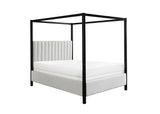 Adalyn Black/White Boucle King Canopy Bed from Crown Mark - Luna Furniture