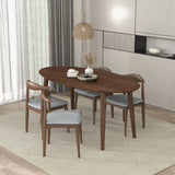 Ada Mid Century Modern Style Solid Wood Walnut Oval Dining Table from Ashcroft Furniture - Luna Furniture