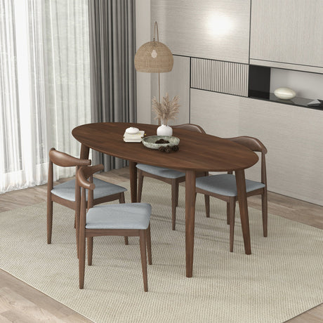 Ada Mid Century Modern Style Solid Wood Walnut Oval Dining Table from Ashcroft Furniture - Luna Furniture