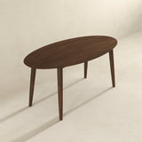 Ada Mid Century Modern Style Solid Wood Walnut Oval Dining Table from Ashcroft Furniture - Luna Furniture