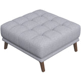 Kano Light Gray Linen Square Upholstered Ottoman from Ashcroft Furniture - Luna Furniture