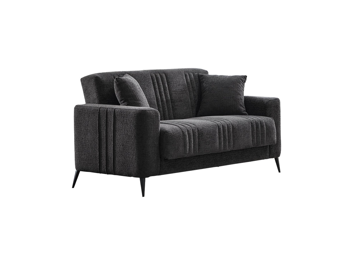 Adela 3-pieces (Sofa & Loveseat & Chair) Livingroom Set in Anthracite from Furnia - Luna Furniture