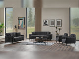 Adela 3-pieces (Sofa & Loveseat & Chair) Livingroom Set in Anthracite from Furnia - Luna Furniture