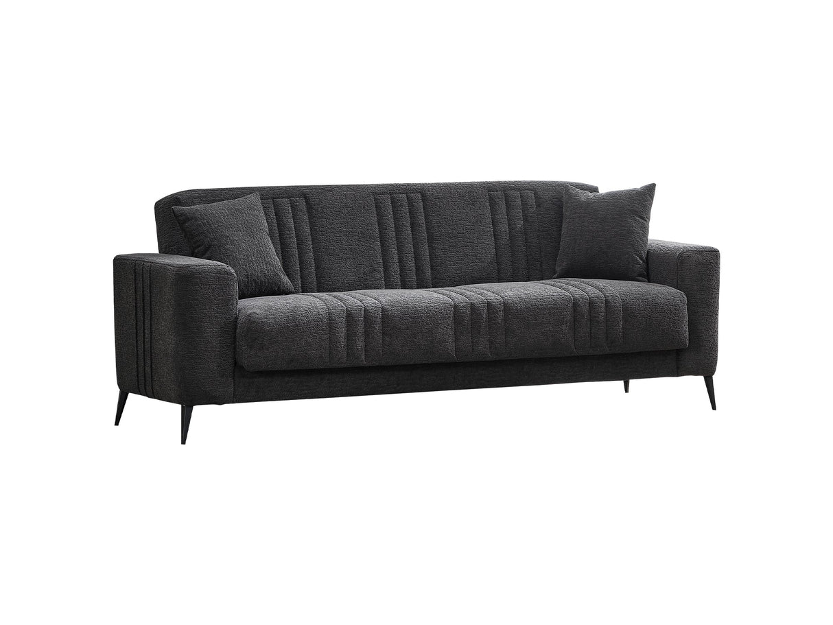 Adela Convertible Sofa Anthracite in Anthracaite from Furnia - Luna Furniture