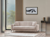 Adela 3-pieces (Sofa & Loveseat & Chair) Livingroom Set in Cream from Furnia - Luna Furniture