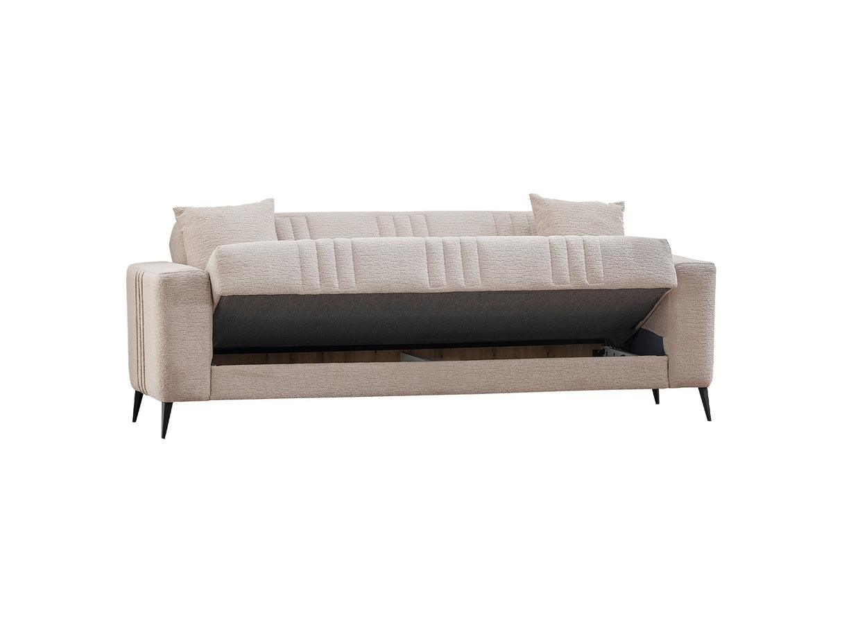 Adela 3-pieces (Sofa & Loveseat & Chair) Livingroom Set in Cream from Furnia - Luna Furniture