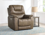 Adelaide Caramel Vegan Leather Dual-Power Zero-Gravity Recliner from Steve Silver - Luna Furniture
