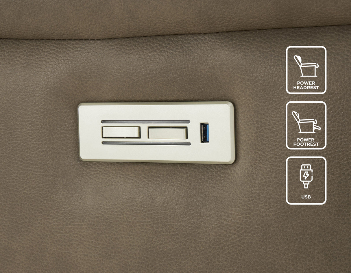 Adelaide Caramel Vegan Leather Dual-Power Zero-Gravity Recliner from Steve Silver - Luna Furniture