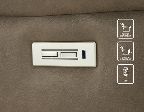 Adelaide Caramel Vegan Leather Dual-Power Zero-Gravity Recliner from Steve Silver - Luna Furniture