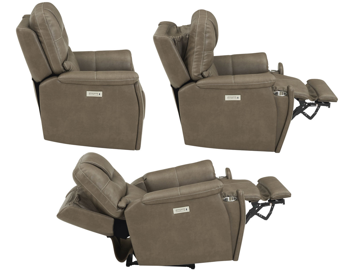 Adelaide Caramel Vegan Leather Dual-Power Zero-Gravity Recliner from Steve Silver - Luna Furniture
