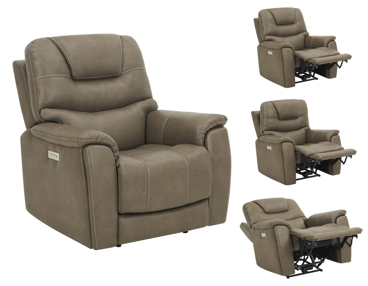Adelaide Caramel Vegan Leather Dual-Power Zero-Gravity Recliner from Steve Silver - Luna Furniture