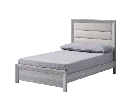 Adelaide Driftwood Twin Upholstered Panel Bed from Crown Mark - Luna Furniture