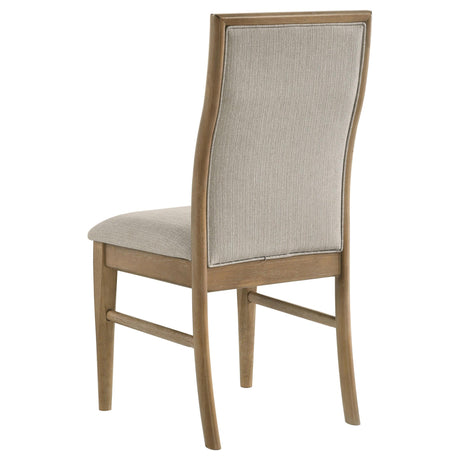 Adina Barley and Distressed Light Brown Upholstered Dining Side Chair, Set of 2 from Coaster - Luna Furniture