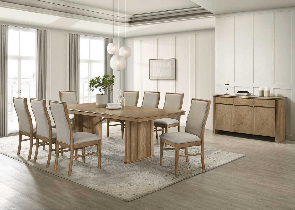 Adina Distressed Light Brown Extension Leaf Dining Set from Coaster - Luna Furniture