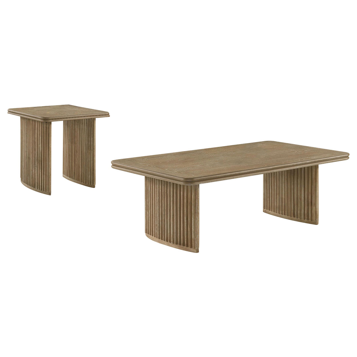 Adina Distressed Light Brown 2-Piece Wood Coffee Table Set from Coaster - Luna Furniture