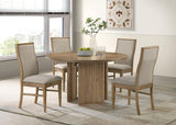 Adina Distressed Light Brown 5-Piece Round Dining Room Set from Coaster - Luna Furniture