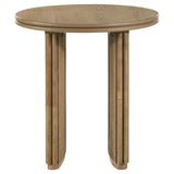 Adina Distressed Light Brown Round Wood Side End Table from Coaster - Luna Furniture