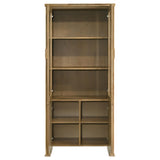Adina Distressed Light Brown Tall Dining Display Cabinet from Coaster - Luna Furniture