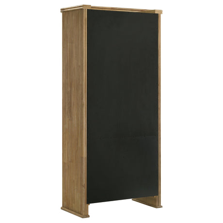Adina Distressed Light Brown Tall Dining Display Cabinet from Coaster - Luna Furniture