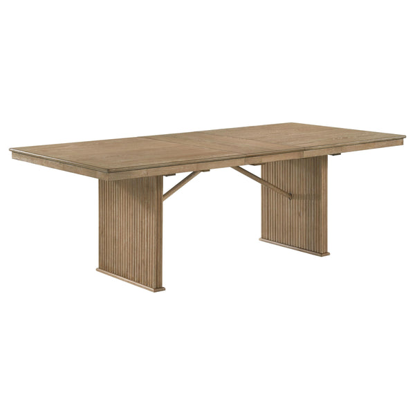 Adina Distressed Light Brown Wood Extendable Dining Table