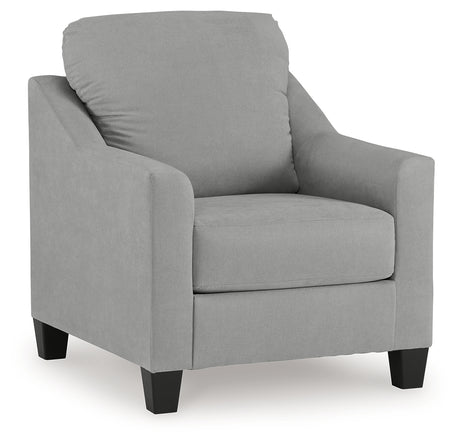 Adlai Chair and Ottoman in Shadow from Ashley - Luna Furniture