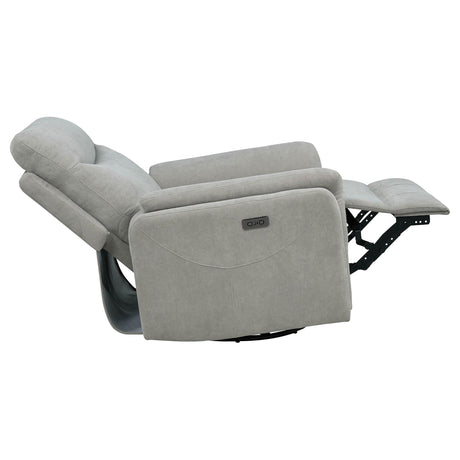 Adler Ivory Upholstered Power Swivel Glider Recliner from Coaster - Luna Furniture