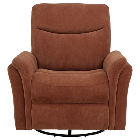 Adler Rust Upholstered Power Swivel Glider Recliner from Coaster - Luna Furniture
