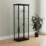 Aero Black 5-Shelf Display Curio Cabinet with LED and Clear Tempered Glass Shelves from Coaster - Luna Furniture