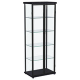 Aero Black 5-Shelf Display Curio Cabinet with LED and Clear Tempered Glass Shelves from Coaster - Luna Furniture