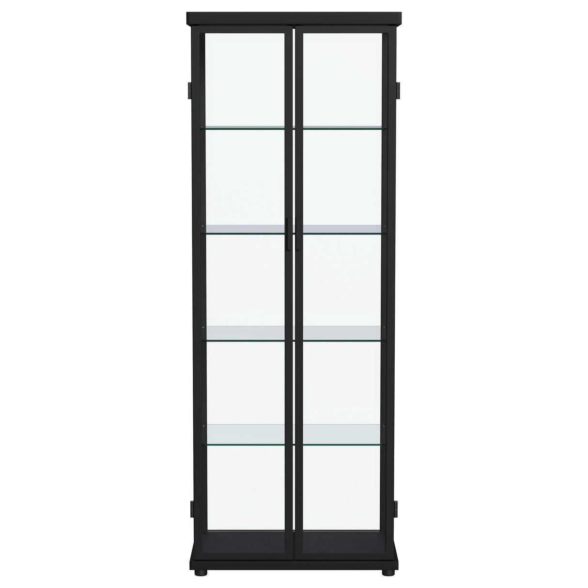 Aero Black 5-Shelf Display Curio Cabinet with LED and Clear Tempered Glass Shelves from Coaster - Luna Furniture