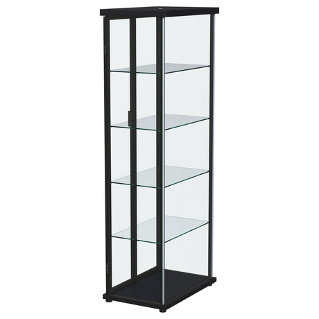 Aero Black 5-Shelf Display Curio Cabinet with LED and Clear Tempered Glass Shelves from Coaster - Luna Furniture