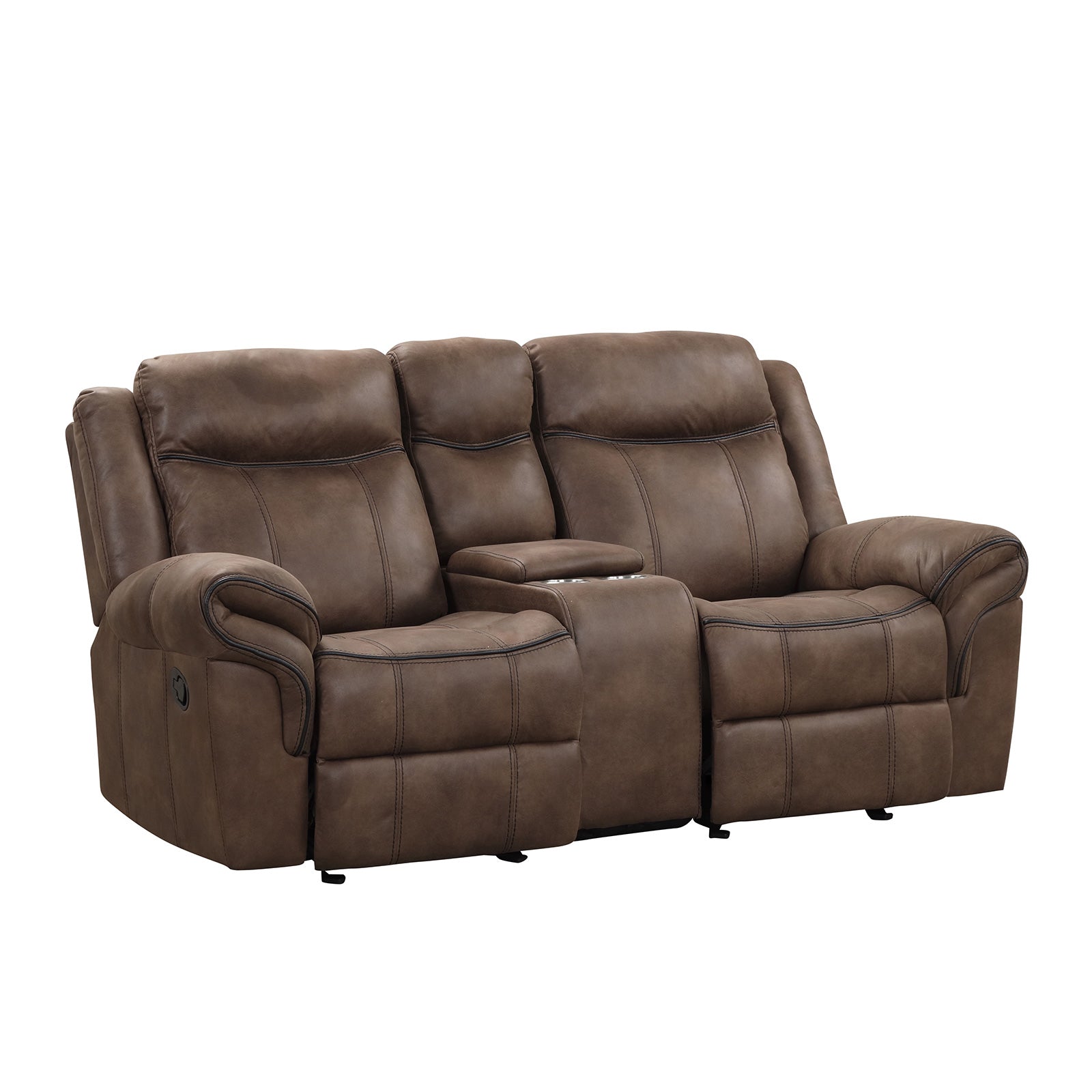 Agata Brown Glider Recliner Loveseat – Luna Furniture