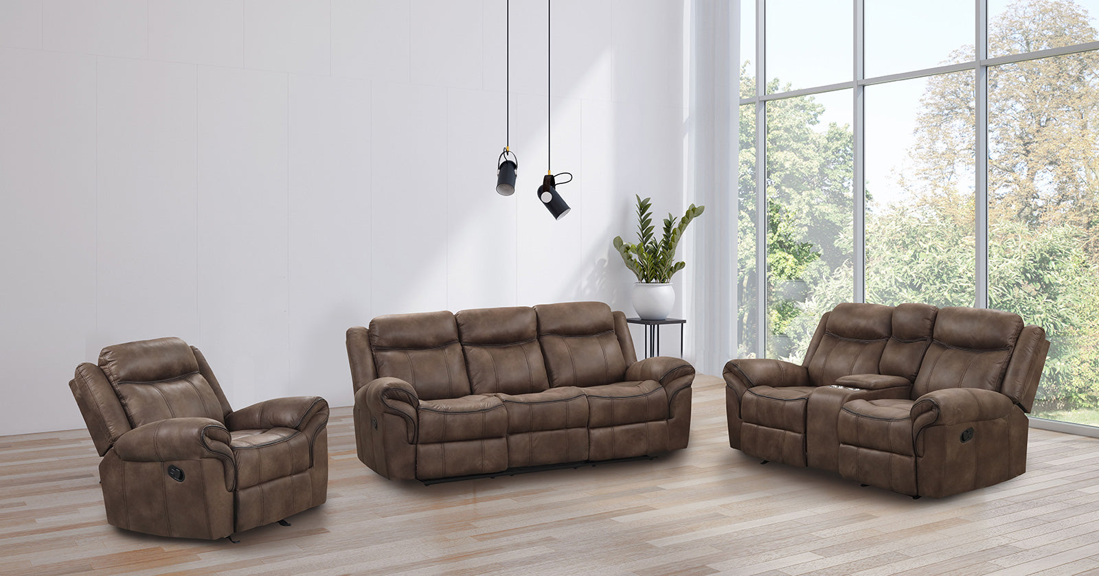 Agata Brown Glider Recliner Loveseat – Luna Furniture
